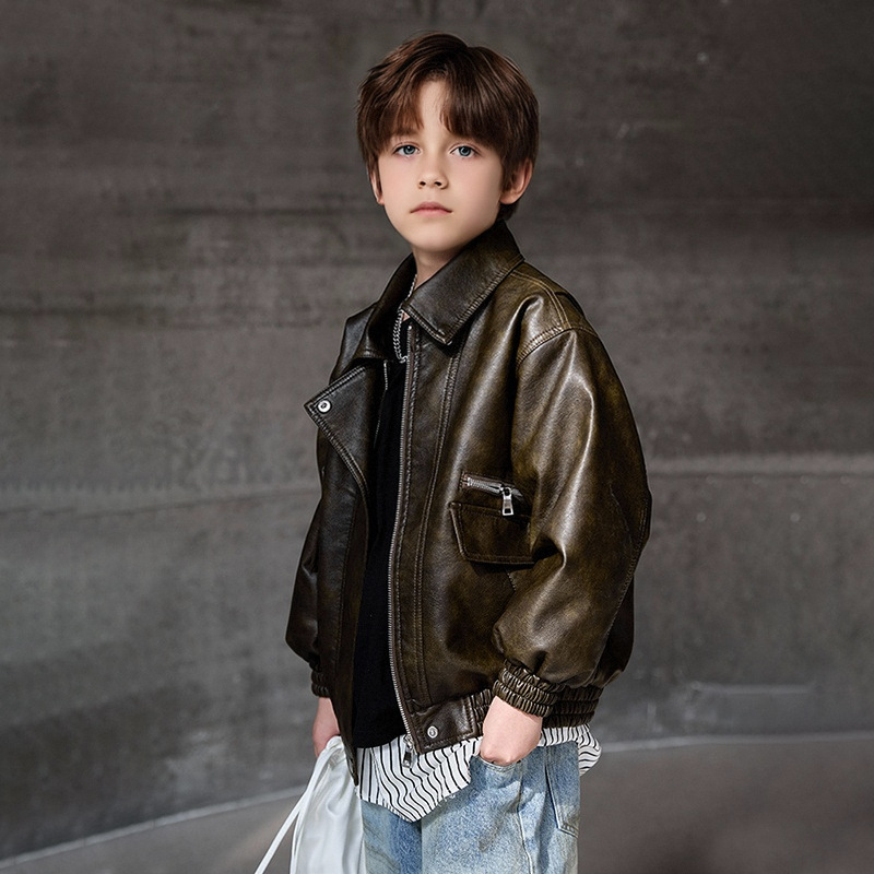 Streetwear Brand Logos - Boys Dark Green Waterproof Windproof Coat