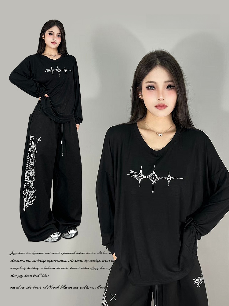 Streetwear Brand Logos - Loose Long Sleeve Jazz Dance Streetwear