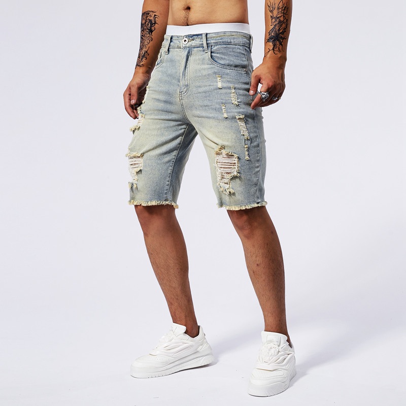 2025 Summer New Men's Ripped D - Streetwear Brand Jacket review and price