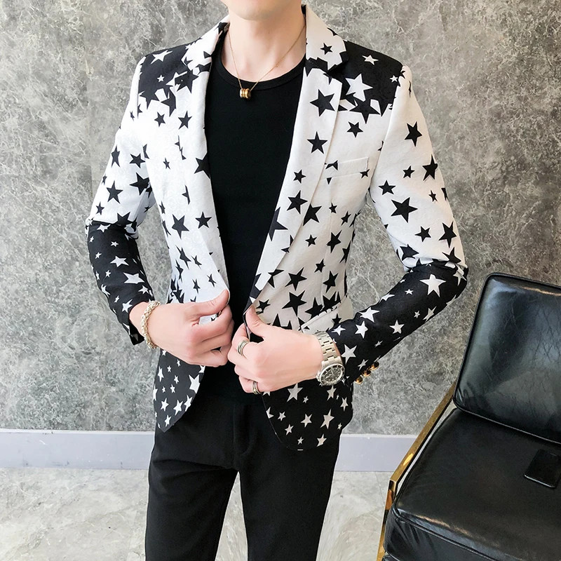 Star Print Slim Fit Blazers 20 - Streetwear Brand Jacket review and price