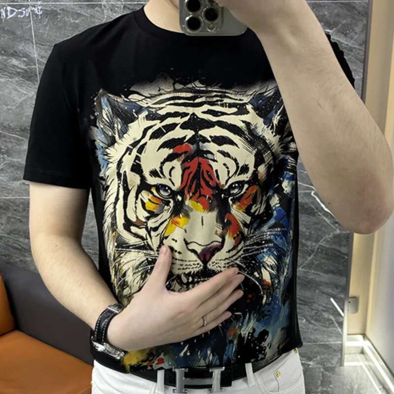 Streetwear Hot Drill Tiger Hea - Streetwear Outfit Brand review and price