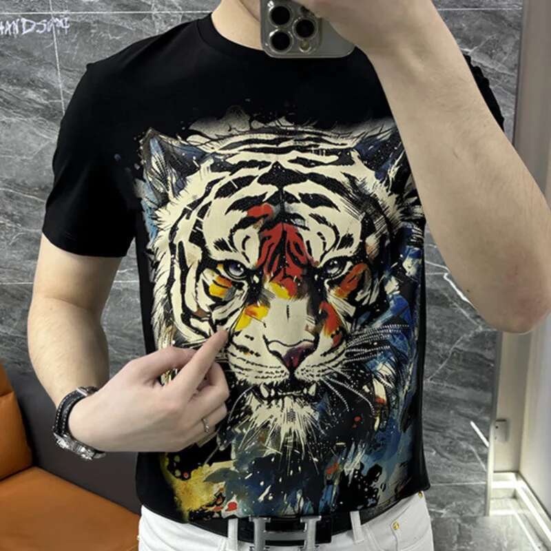 Streetwear Hot Drill Tiger Hea - Streetwear Outfit Brand review and price